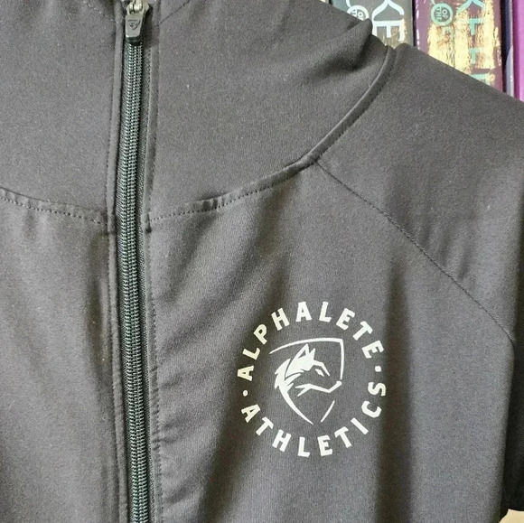 Alphalete Performance Black Zip Up Hooded Jacket Medium - Picture 4 of 9